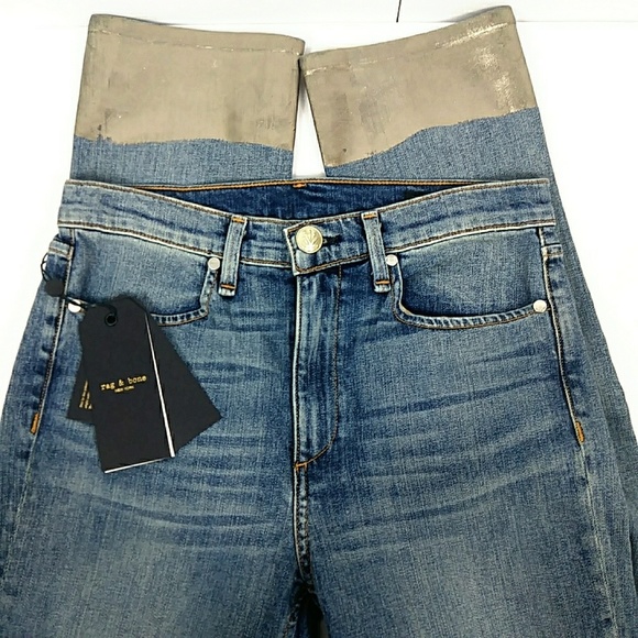 NWT Rag & Bone Gold Dip Dye Trim Ankle Cigarette - Picture 5 of 8